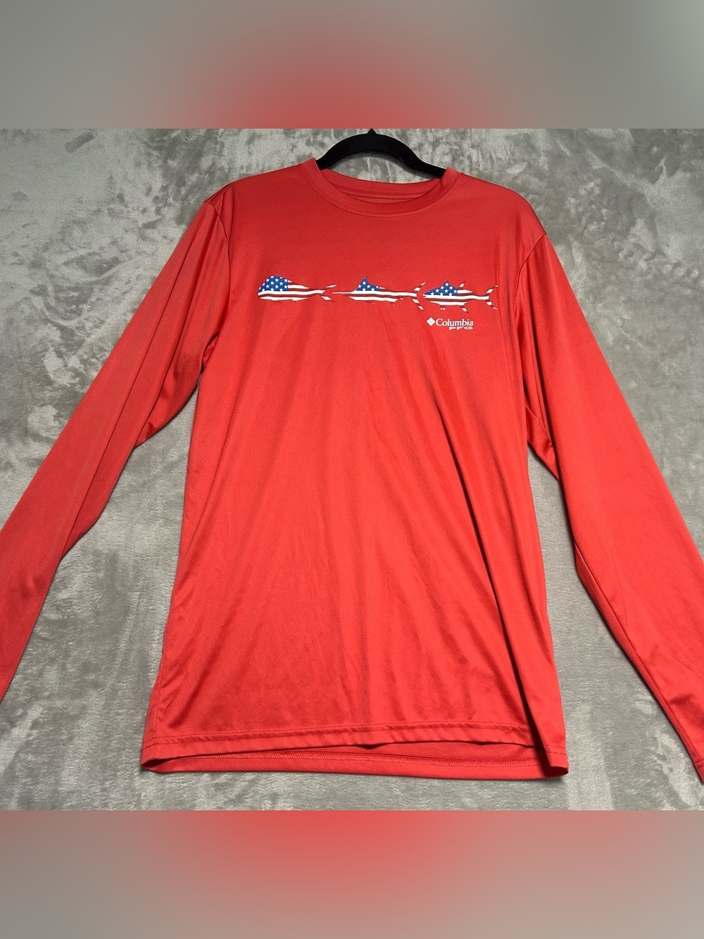 Columbia Omni-Shade Sun Protection Shirt Men’s Small Red Fishing